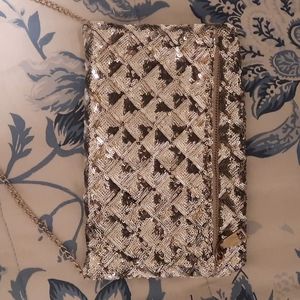Silver sequin handbag